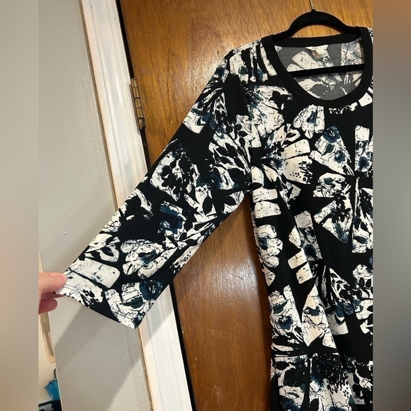 CATOS Womens Black and White Pullover Blouse Size Large - Picture 3 of 11